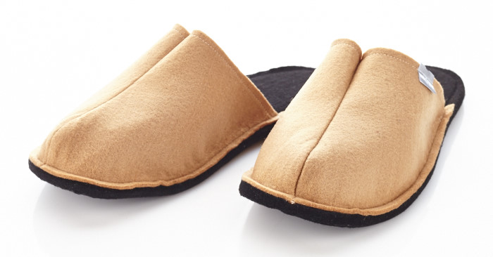 Moški copati iz filca - rjavi